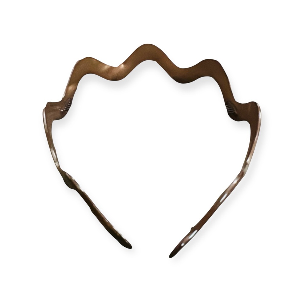 French Vintage Pearlescant Bronze ZigZag Headband, Handmade in Paris, Deadstock